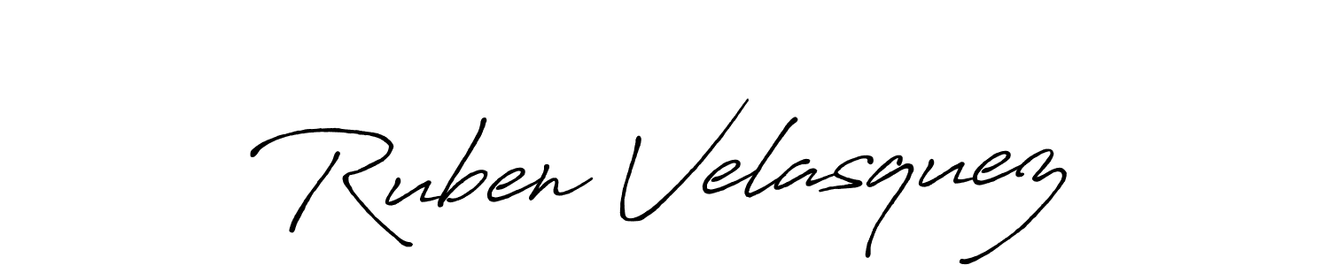 Design your own signature with our free online signature maker. With this signature software, you can create a handwritten (Antro_Vectra_Bolder) signature for name Ruben Velasquez. Ruben Velasquez signature style 7 images and pictures png