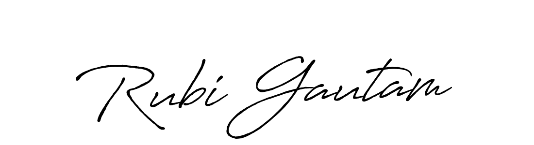 Make a beautiful signature design for name Rubi Gautam. With this signature (Antro_Vectra_Bolder) style, you can create a handwritten signature for free. Rubi Gautam signature style 7 images and pictures png