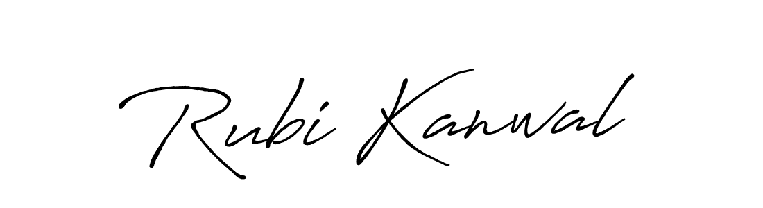 How to make Rubi Kanwal signature? Antro_Vectra_Bolder is a professional autograph style. Create handwritten signature for Rubi Kanwal name. Rubi Kanwal signature style 7 images and pictures png