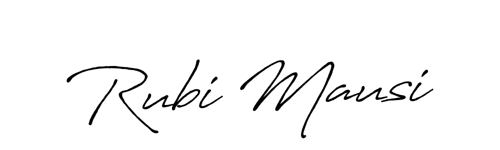How to make Rubi Mausi name signature. Use Antro_Vectra_Bolder style for creating short signs online. This is the latest handwritten sign. Rubi Mausi signature style 7 images and pictures png