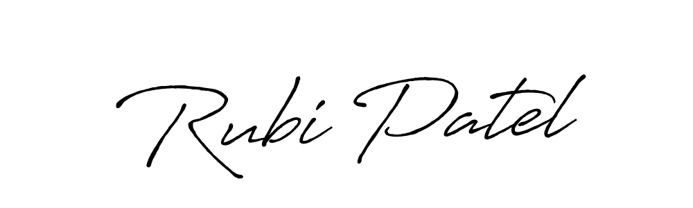 Make a beautiful signature design for name Rubi Patel. With this signature (Antro_Vectra_Bolder) style, you can create a handwritten signature for free. Rubi Patel signature style 7 images and pictures png