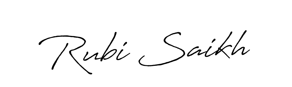 Also we have Rubi Saikh name is the best signature style. Create professional handwritten signature collection using Antro_Vectra_Bolder autograph style. Rubi Saikh signature style 7 images and pictures png