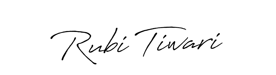 Create a beautiful signature design for name Rubi Tiwari. With this signature (Antro_Vectra_Bolder) fonts, you can make a handwritten signature for free. Rubi Tiwari signature style 7 images and pictures png