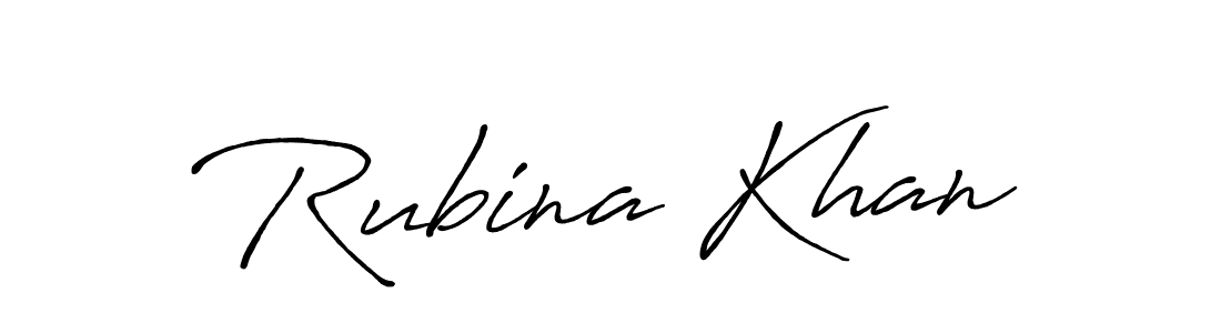 Create a beautiful signature design for name Rubina Khan. With this signature (Antro_Vectra_Bolder) fonts, you can make a handwritten signature for free. Rubina Khan signature style 7 images and pictures png