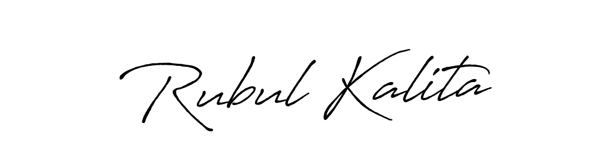 Antro_Vectra_Bolder is a professional signature style that is perfect for those who want to add a touch of class to their signature. It is also a great choice for those who want to make their signature more unique. Get Rubul Kalita name to fancy signature for free. Rubul Kalita signature style 7 images and pictures png