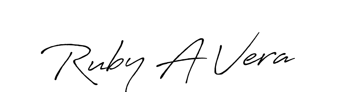 Use a signature maker to create a handwritten signature online. With this signature software, you can design (Antro_Vectra_Bolder) your own signature for name Ruby A Vera. Ruby A Vera signature style 7 images and pictures png