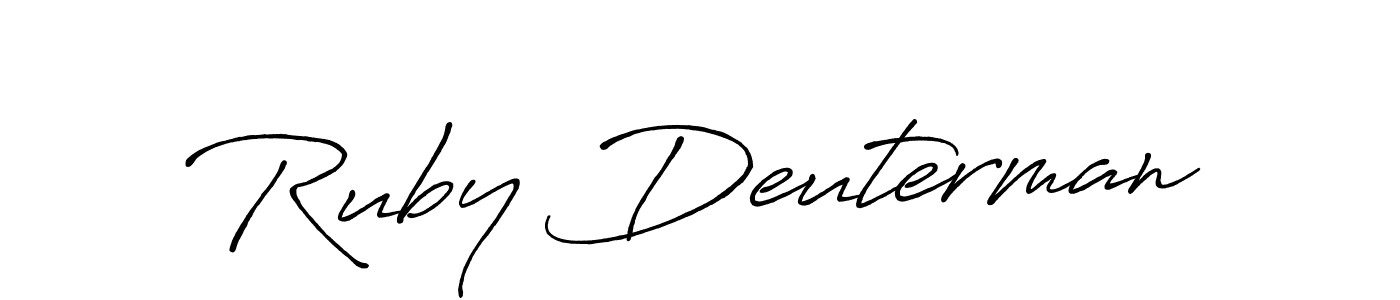 Use a signature maker to create a handwritten signature online. With this signature software, you can design (Antro_Vectra_Bolder) your own signature for name Ruby Deuterman. Ruby Deuterman signature style 7 images and pictures png