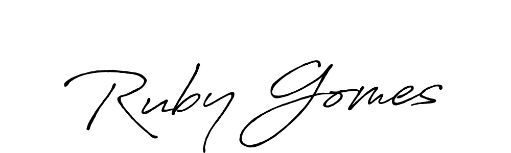 Best and Professional Signature Style for Ruby Gomes. Antro_Vectra_Bolder Best Signature Style Collection. Ruby Gomes signature style 7 images and pictures png