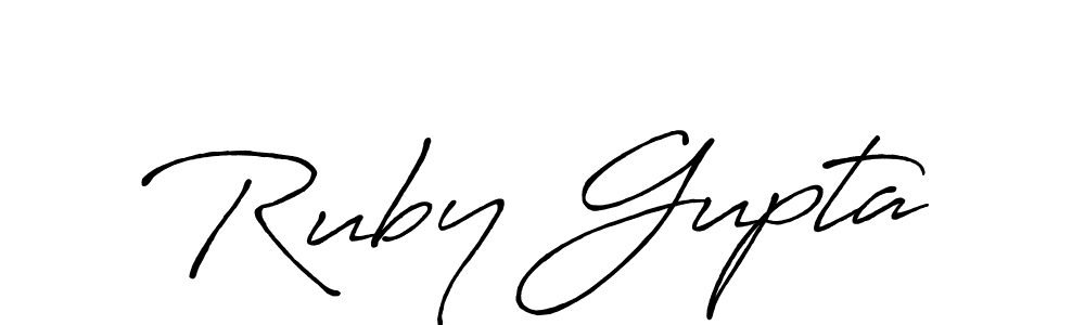 The best way (Antro_Vectra_Bolder) to make a short signature is to pick only two or three words in your name. The name Ruby Gupta include a total of six letters. For converting this name. Ruby Gupta signature style 7 images and pictures png