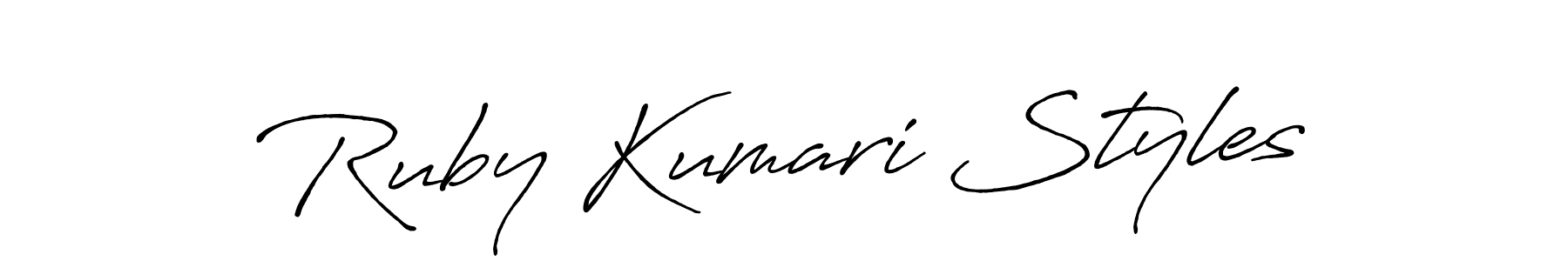 Also we have Ruby Kumari Styles name is the best signature style. Create professional handwritten signature collection using Antro_Vectra_Bolder autograph style. Ruby Kumari Styles signature style 7 images and pictures png