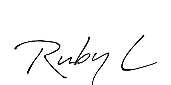 You should practise on your own different ways (Antro_Vectra_Bolder) to write your name (Ruby L) in signature. don't let someone else do it for you. Ruby L signature style 7 images and pictures png