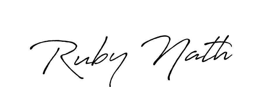How to make Ruby Nath name signature. Use Antro_Vectra_Bolder style for creating short signs online. This is the latest handwritten sign. Ruby Nath signature style 7 images and pictures png