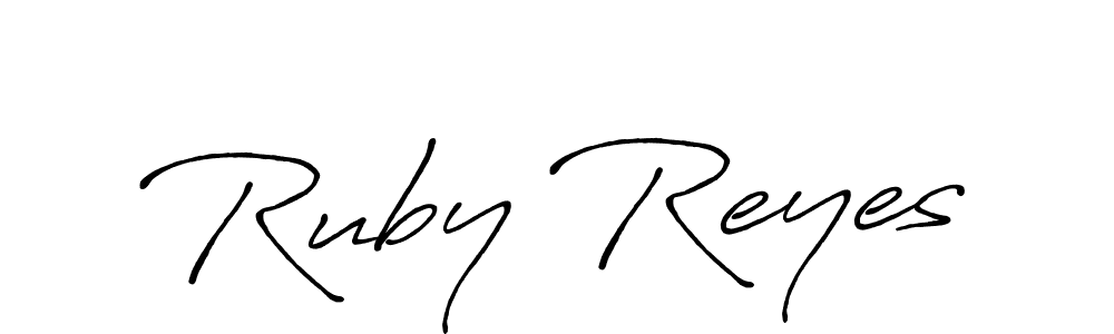 Design your own signature with our free online signature maker. With this signature software, you can create a handwritten (Antro_Vectra_Bolder) signature for name Ruby Reyes. Ruby Reyes signature style 7 images and pictures png
