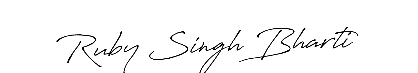 Similarly Antro_Vectra_Bolder is the best handwritten signature design. Signature creator online .You can use it as an online autograph creator for name Ruby Singh Bharti. Ruby Singh Bharti signature style 7 images and pictures png