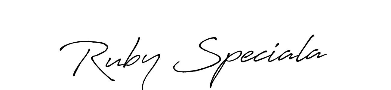 Similarly Antro_Vectra_Bolder is the best handwritten signature design. Signature creator online .You can use it as an online autograph creator for name Ruby Speciala. Ruby Speciala signature style 7 images and pictures png