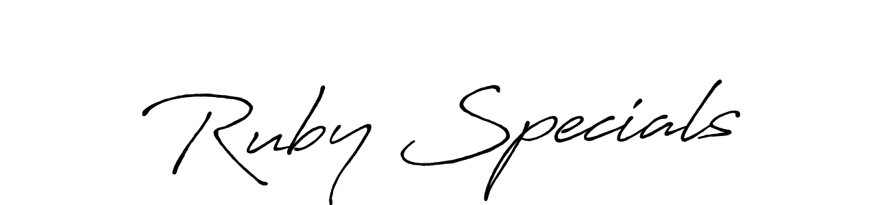 Similarly Antro_Vectra_Bolder is the best handwritten signature design. Signature creator online .You can use it as an online autograph creator for name Ruby Specials. Ruby Specials signature style 7 images and pictures png