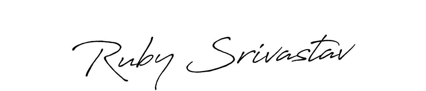 Create a beautiful signature design for name Ruby Srivastav. With this signature (Antro_Vectra_Bolder) fonts, you can make a handwritten signature for free. Ruby Srivastav signature style 7 images and pictures png