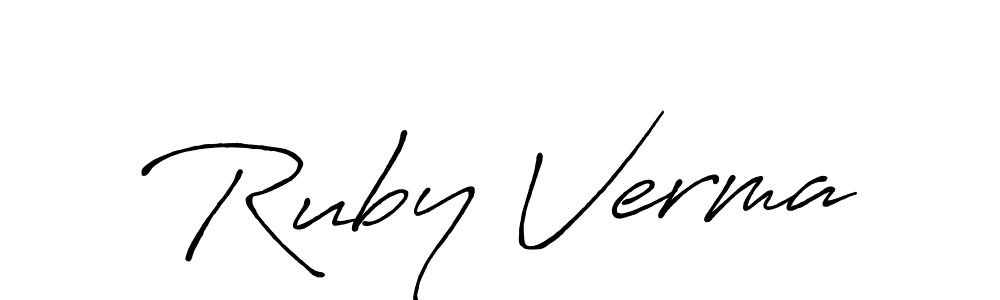 Also You can easily find your signature by using the search form. We will create Ruby Verma name handwritten signature images for you free of cost using Antro_Vectra_Bolder sign style. Ruby Verma signature style 7 images and pictures png