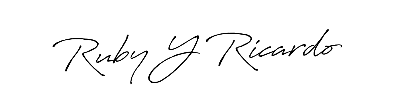 Use a signature maker to create a handwritten signature online. With this signature software, you can design (Antro_Vectra_Bolder) your own signature for name Ruby Y Ricardo. Ruby Y Ricardo signature style 7 images and pictures png