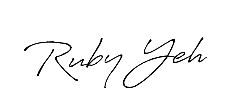 Similarly Antro_Vectra_Bolder is the best handwritten signature design. Signature creator online .You can use it as an online autograph creator for name Ruby Yeh. Ruby Yeh signature style 7 images and pictures png
