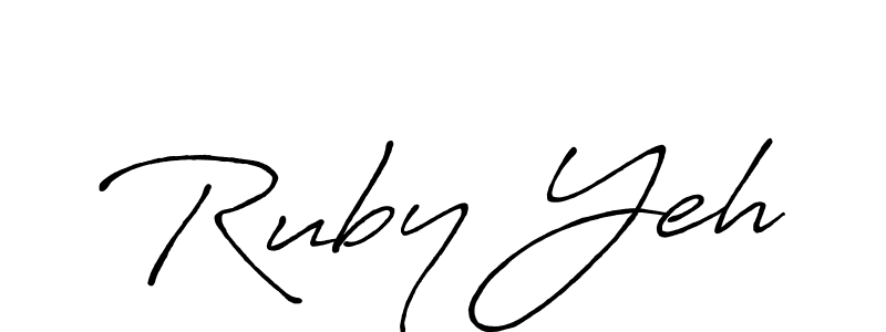 Similarly Antro_Vectra_Bolder is the best handwritten signature design. Signature creator online .You can use it as an online autograph creator for name Ruby Yeh. Ruby Yeh signature style 7 images and pictures png