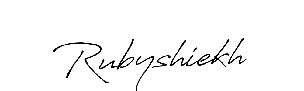 You should practise on your own different ways (Antro_Vectra_Bolder) to write your name (Rubyshiekh) in signature. don't let someone else do it for you. Rubyshiekh signature style 7 images and pictures png