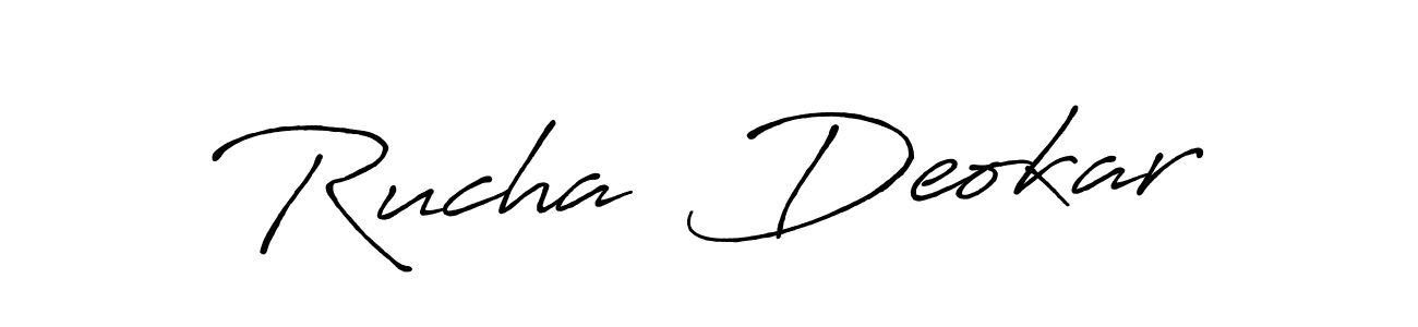 Make a short Rucha  Deokar signature style. Manage your documents anywhere anytime using Antro_Vectra_Bolder. Create and add eSignatures, submit forms, share and send files easily. Rucha  Deokar signature style 7 images and pictures png