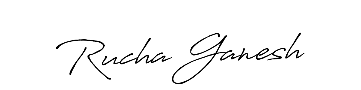 How to make Rucha Ganesh signature? Antro_Vectra_Bolder is a professional autograph style. Create handwritten signature for Rucha Ganesh name. Rucha Ganesh signature style 7 images and pictures png