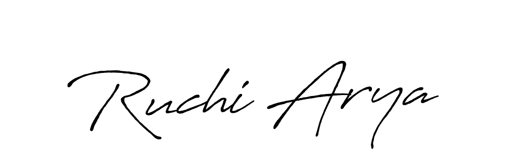 Design your own signature with our free online signature maker. With this signature software, you can create a handwritten (Antro_Vectra_Bolder) signature for name Ruchi Arya. Ruchi Arya signature style 7 images and pictures png