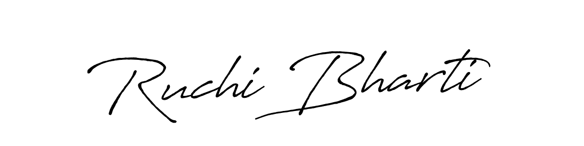Design your own signature with our free online signature maker. With this signature software, you can create a handwritten (Antro_Vectra_Bolder) signature for name Ruchi Bharti. Ruchi Bharti signature style 7 images and pictures png