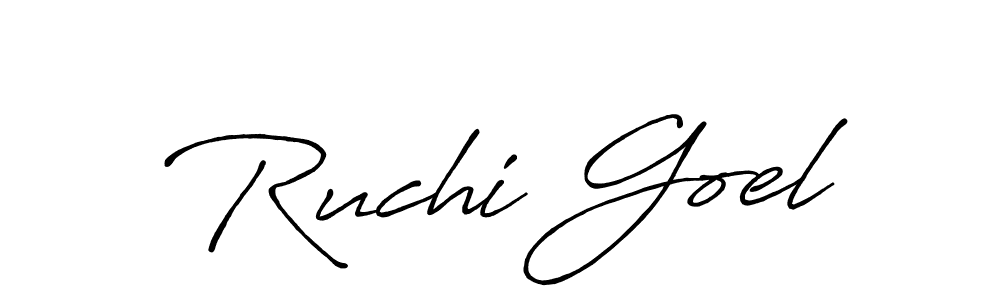 Also You can easily find your signature by using the search form. We will create Ruchi Goel name handwritten signature images for you free of cost using Antro_Vectra_Bolder sign style. Ruchi Goel signature style 7 images and pictures png