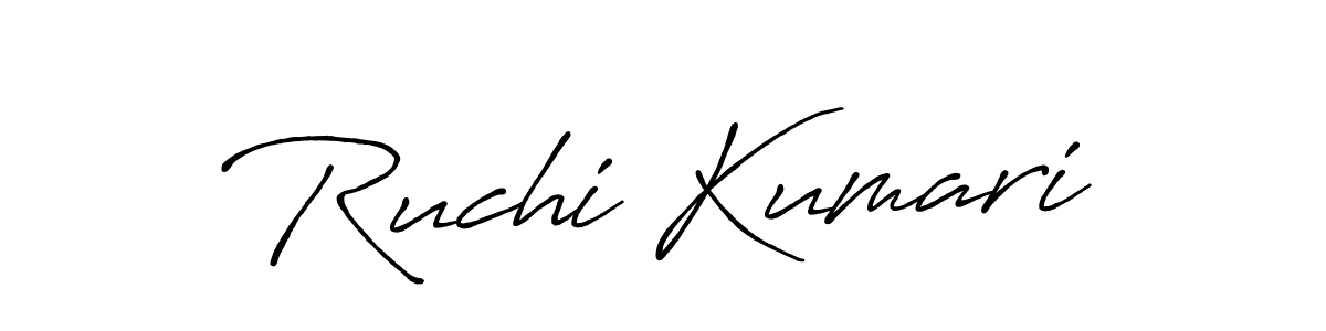 Create a beautiful signature design for name Ruchi Kumari. With this signature (Antro_Vectra_Bolder) fonts, you can make a handwritten signature for free. Ruchi Kumari signature style 7 images and pictures png