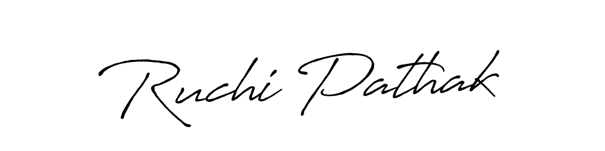 Make a beautiful signature design for name Ruchi Pathak. With this signature (Antro_Vectra_Bolder) style, you can create a handwritten signature for free. Ruchi Pathak signature style 7 images and pictures png