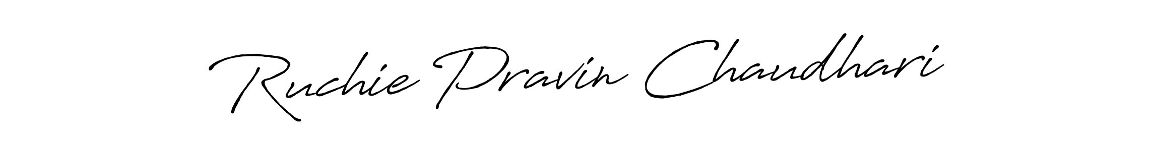 How to make Ruchie Pravin Chaudhari signature? Antro_Vectra_Bolder is a professional autograph style. Create handwritten signature for Ruchie Pravin Chaudhari name. Ruchie Pravin Chaudhari signature style 7 images and pictures png