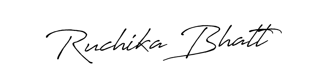 You should practise on your own different ways (Antro_Vectra_Bolder) to write your name (Ruchika Bhatt) in signature. don't let someone else do it for you. Ruchika Bhatt signature style 7 images and pictures png