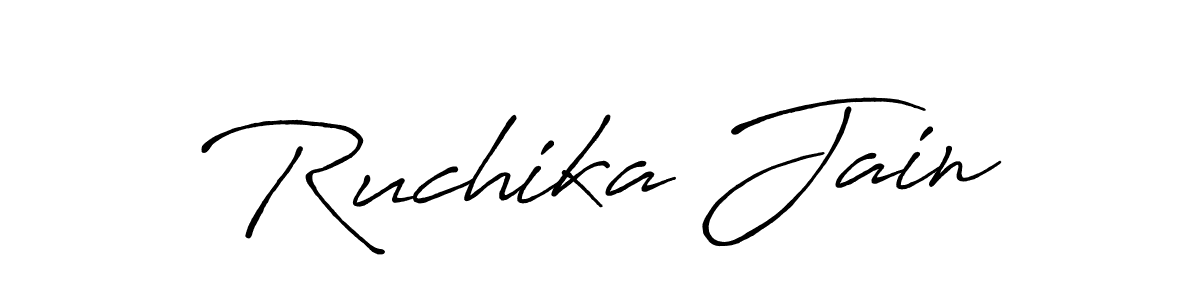 Create a beautiful signature design for name Ruchika Jain. With this signature (Antro_Vectra_Bolder) fonts, you can make a handwritten signature for free. Ruchika Jain signature style 7 images and pictures png
