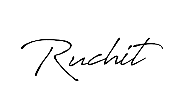 How to make Ruchit name signature. Use Antro_Vectra_Bolder style for creating short signs online. This is the latest handwritten sign. Ruchit signature style 7 images and pictures png