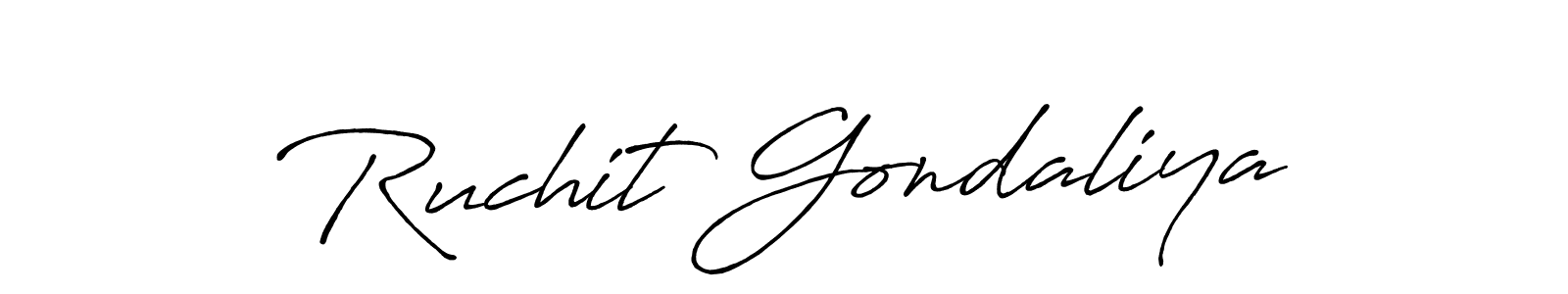 Once you've used our free online signature maker to create your best signature Antro_Vectra_Bolder style, it's time to enjoy all of the benefits that Ruchit Gondaliya name signing documents. Ruchit Gondaliya signature style 7 images and pictures png
