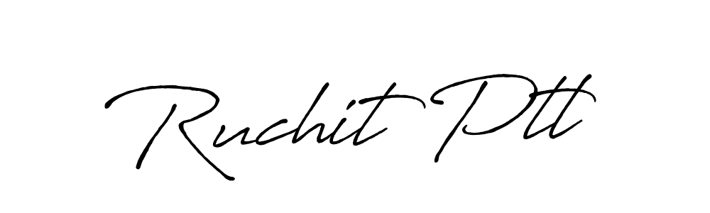 if you are searching for the best signature style for your name Ruchit Ptl. so please give up your signature search. here we have designed multiple signature styles  using Antro_Vectra_Bolder. Ruchit Ptl signature style 7 images and pictures png