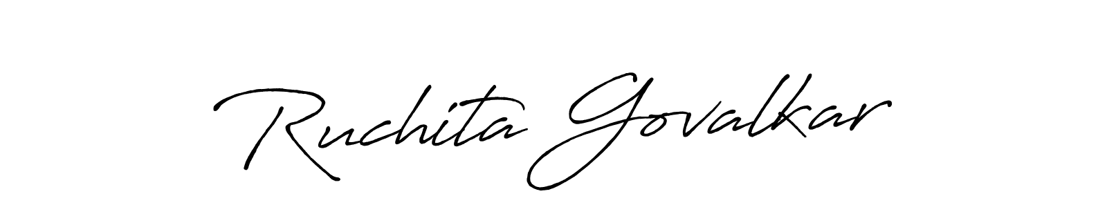 How to Draw Ruchita Govalkar signature style? Antro_Vectra_Bolder is a latest design signature styles for name Ruchita Govalkar. Ruchita Govalkar signature style 7 images and pictures png