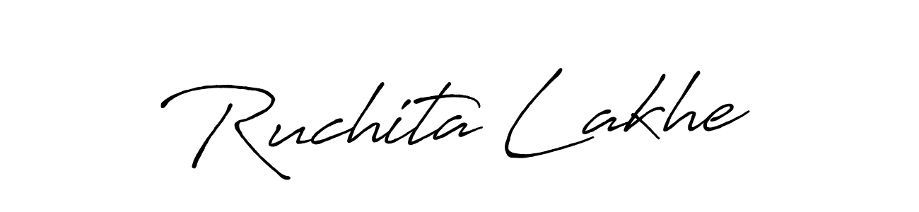 if you are searching for the best signature style for your name Ruchita Lakhe. so please give up your signature search. here we have designed multiple signature styles  using Antro_Vectra_Bolder. Ruchita Lakhe signature style 7 images and pictures png