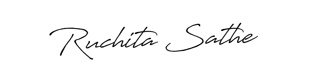 Make a beautiful signature design for name Ruchita Sathe. With this signature (Antro_Vectra_Bolder) style, you can create a handwritten signature for free. Ruchita Sathe signature style 7 images and pictures png