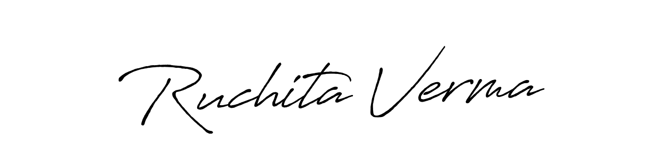Similarly Antro_Vectra_Bolder is the best handwritten signature design. Signature creator online .You can use it as an online autograph creator for name Ruchita Verma. Ruchita Verma signature style 7 images and pictures png