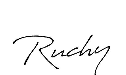 Also You can easily find your signature by using the search form. We will create Ruchy name handwritten signature images for you free of cost using Antro_Vectra_Bolder sign style. Ruchy signature style 7 images and pictures png