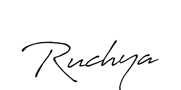 How to make Ruchya signature? Antro_Vectra_Bolder is a professional autograph style. Create handwritten signature for Ruchya name. Ruchya signature style 7 images and pictures png