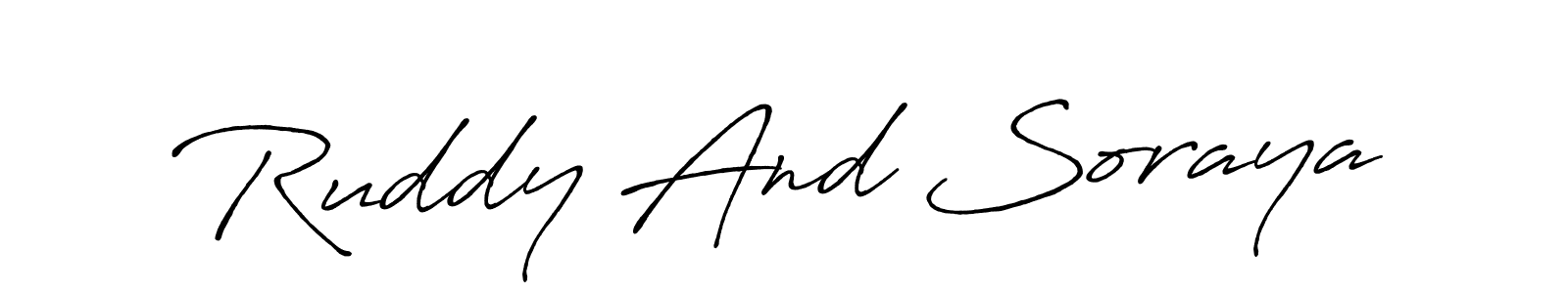 Design your own signature with our free online signature maker. With this signature software, you can create a handwritten (Antro_Vectra_Bolder) signature for name Ruddy And Soraya. Ruddy And Soraya signature style 7 images and pictures png