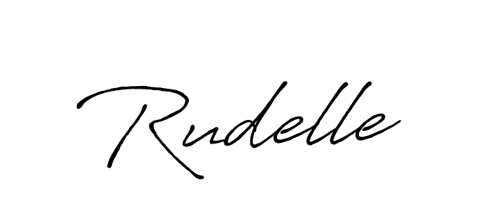 Rudelle stylish signature style. Best Handwritten Sign (Antro_Vectra_Bolder) for my name. Handwritten Signature Collection Ideas for my name Rudelle. Rudelle signature style 7 images and pictures png