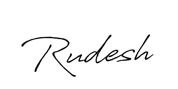 Use a signature maker to create a handwritten signature online. With this signature software, you can design (Antro_Vectra_Bolder) your own signature for name Rudesh. Rudesh signature style 7 images and pictures png