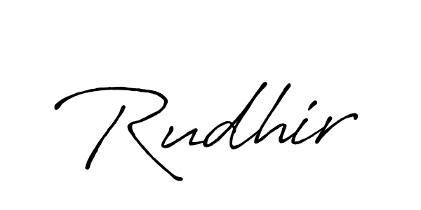 Rudhir stylish signature style. Best Handwritten Sign (Antro_Vectra_Bolder) for my name. Handwritten Signature Collection Ideas for my name Rudhir. Rudhir signature style 7 images and pictures png