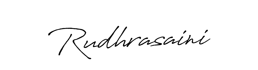 Antro_Vectra_Bolder is a professional signature style that is perfect for those who want to add a touch of class to their signature. It is also a great choice for those who want to make their signature more unique. Get Rudhrasaini name to fancy signature for free. Rudhrasaini signature style 7 images and pictures png